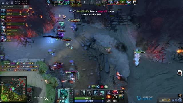 VP.Ramzes666's triple kill leads to a team wipe!